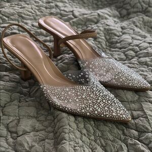 Elegant Crystal Embellished Heels